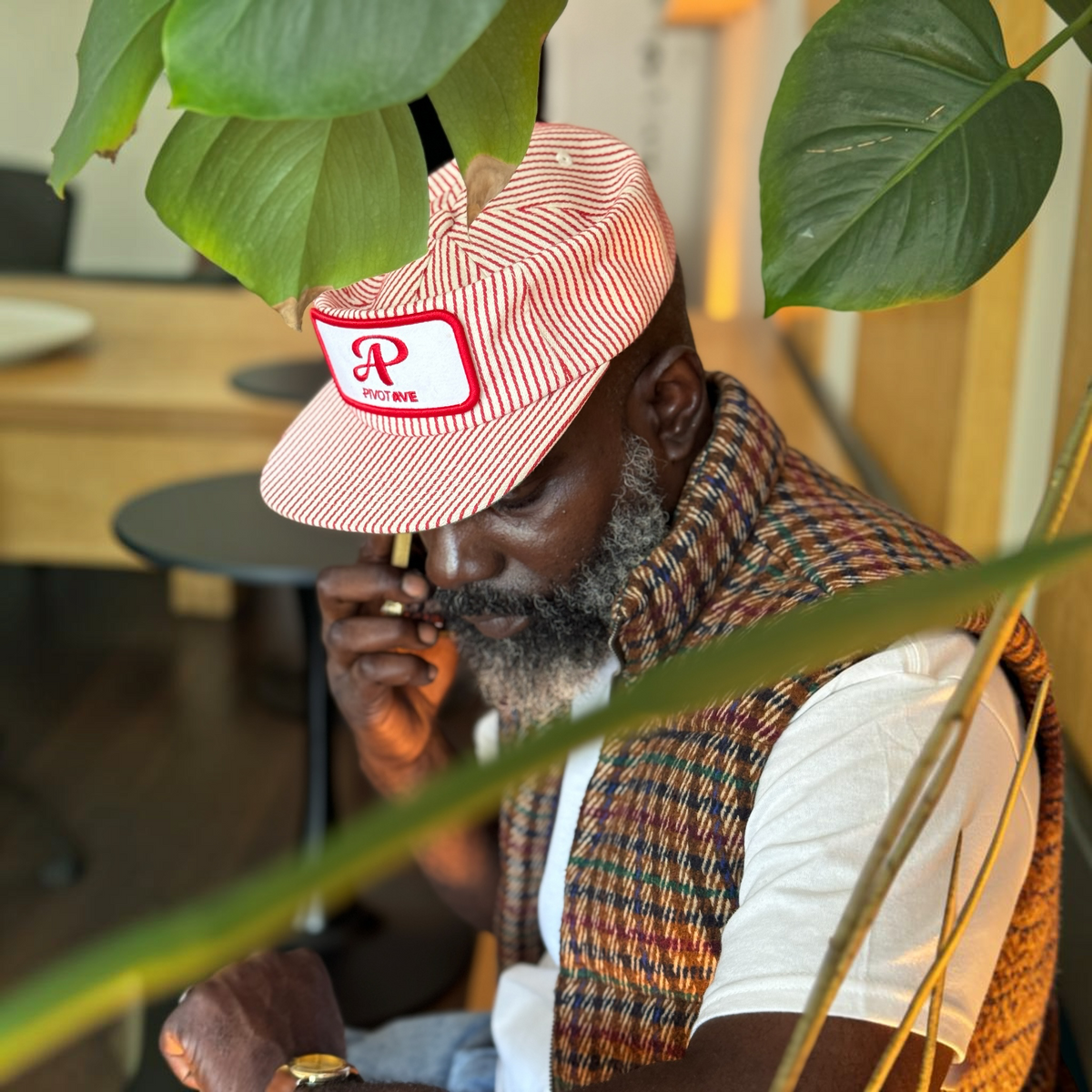 Red & White 5-Panel Unstructured Trucker Hat